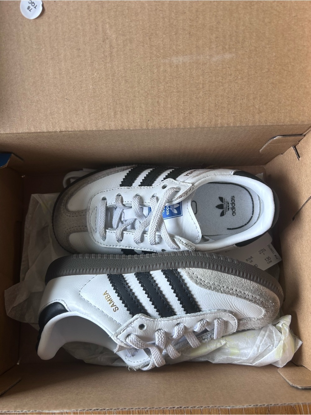 adidas Samba Kids White and Black Shoes